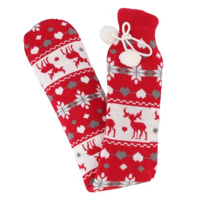 Hot Water Bottle with Cover, 2 L, Red Deer