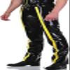 Latex Jeans with Buttons and Zippers, Purple and Yellow, XS view 2