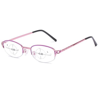 Lanomi Women's Progressive Multifocal Reading Glasses, Blue-Light Filter, Red, +1.0