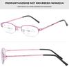 Lanomi Women's Progressive Multifocal Reading Glasses, Blue-Light Filter, Red, +1.0 view 3