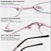 Lanomi Women's Progressive Multifocal Reading Glasses, Blue-Light Filter, Red, +1.0 view 4