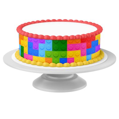 Edible Building Block Cake Bands – 4 Pieces, 24 x 5 cm, for Cakes up to 30 cm