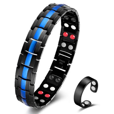 Vicmag Magnetic Bracelet and Ring for Men, Stainless Steel