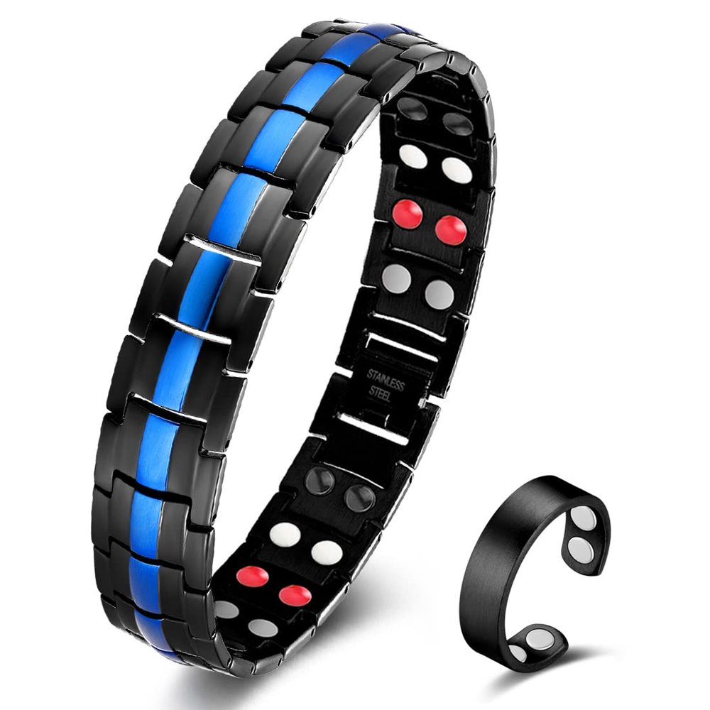 Vicmag Magnetic Bracelet and Ring for Men, Stainless Steel