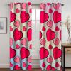 Pink and Yellow Heart Blackout Curtains, Polyester Thermal Curtains, 2 Panels view 1