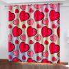 Pink and Yellow Heart Blackout Curtains, Polyester Thermal Curtains, 2 Panels view 2