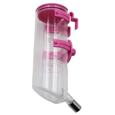 HUFFA Automatic Pet Water Bottle for Dogs, Rabbits, Hamsters, and Kittens, Pink, 350 ml