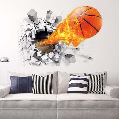 3D Basketball Wall Sticker for Kids' Rooms