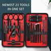 TONECY 18-Piece Stainless Steel Manicure and Pedicure Set with Scissors, Tweezers, Ear Pick, Nail Clippers and Facial Care Tools view 2