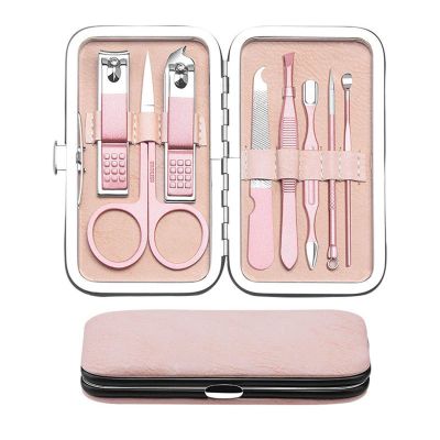 TONECY Rose Gold Professional Stainless Steel Manicure & Pedicure Set, 8-Piece