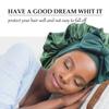 Satin Silk Hair Bonnet for Sleeping, Adjustable Tie, Black and Hunter Green view 2