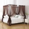 WANFASO Canopy for Queen-Size Bed, Chiffon Princess Canopy for Girls' Bed and Adults (Coffee) view 1