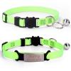 TONYFY Personalized Cat Collar with Custom Name and Phone ID Tag, Adjustable Nylon Collar with D-Ring and Bell, Light Green view 1