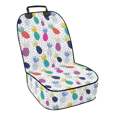 Dolyues White Pineapple-Dot Car Seat Covers, 2-Pack, Front Seat Covers for Dogs, Waterproof and Non-Slip