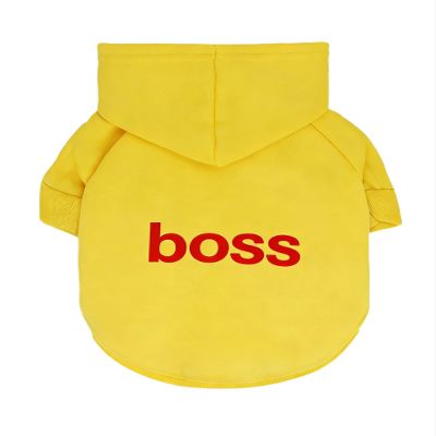 LtuzPet Dog Hoodie with Boss Print, Soft Fleece Pullover