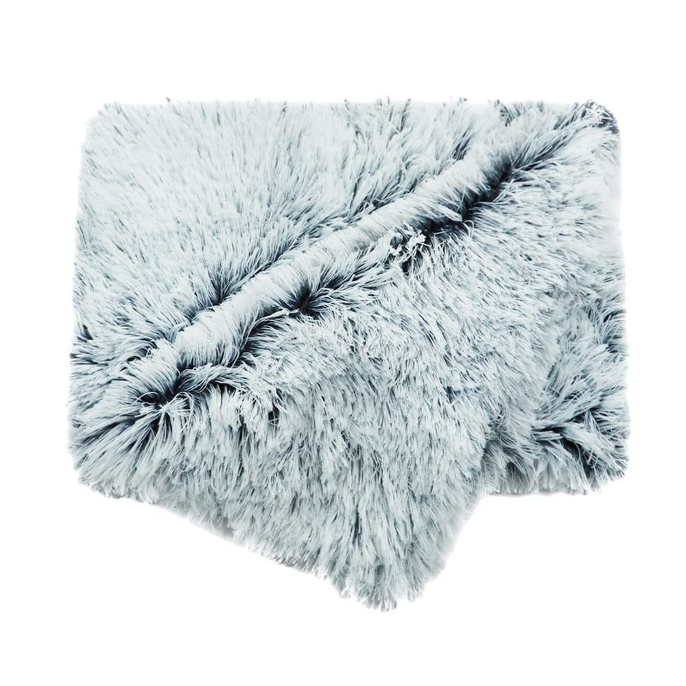 MISSMAO Pet Mats, Luxury Plush Soft Pet Mat, Washable Dog Crate Bed for Large, Medium, and Small Dogs and Cats, Gray White, S (50x36cm)