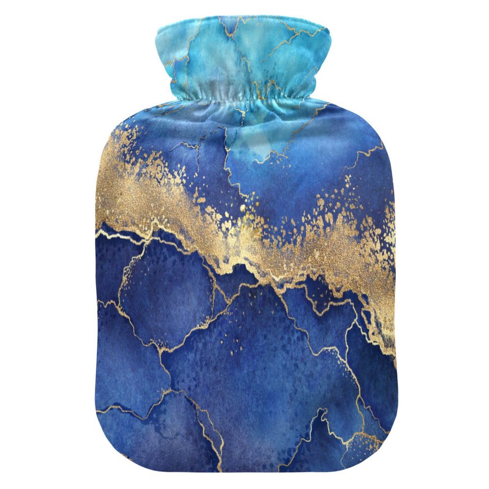 2 L Hot Water Bottle with Soft Plush Cover, Leakproof Screw Cap
