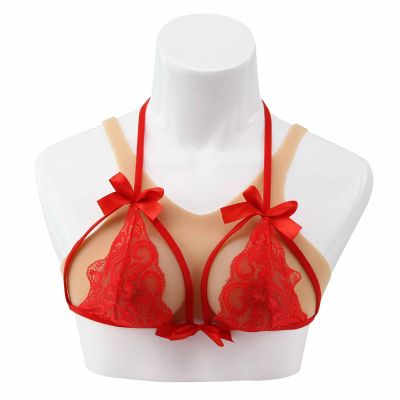 Silicone Breast Prosthesis Vest, B–E Cup, Realistic B Cup