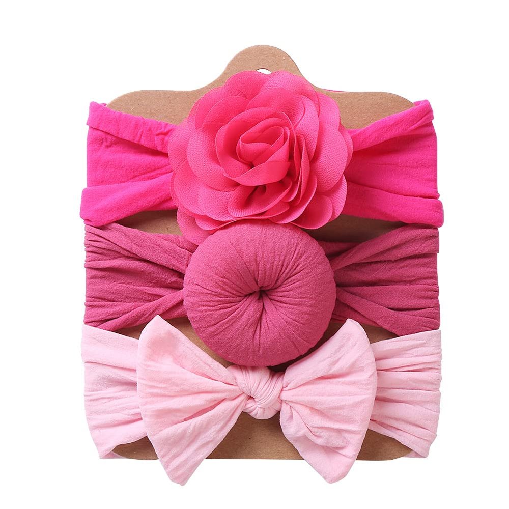 BakerMiche 3-Piece Baby Headband Set for Girls