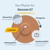 MySweetStitch - 25 Dexcom G7 Patches with Ventilation Hole, 65 mm Skin-Friendly Waterproof Breathable Overpatch, Made in Germany, Green view 2