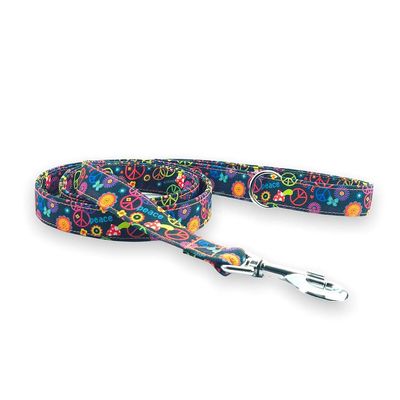 Galguita Amelie Peace and Love Dog Leash, 2.5 cm Wide x 1.20 cm