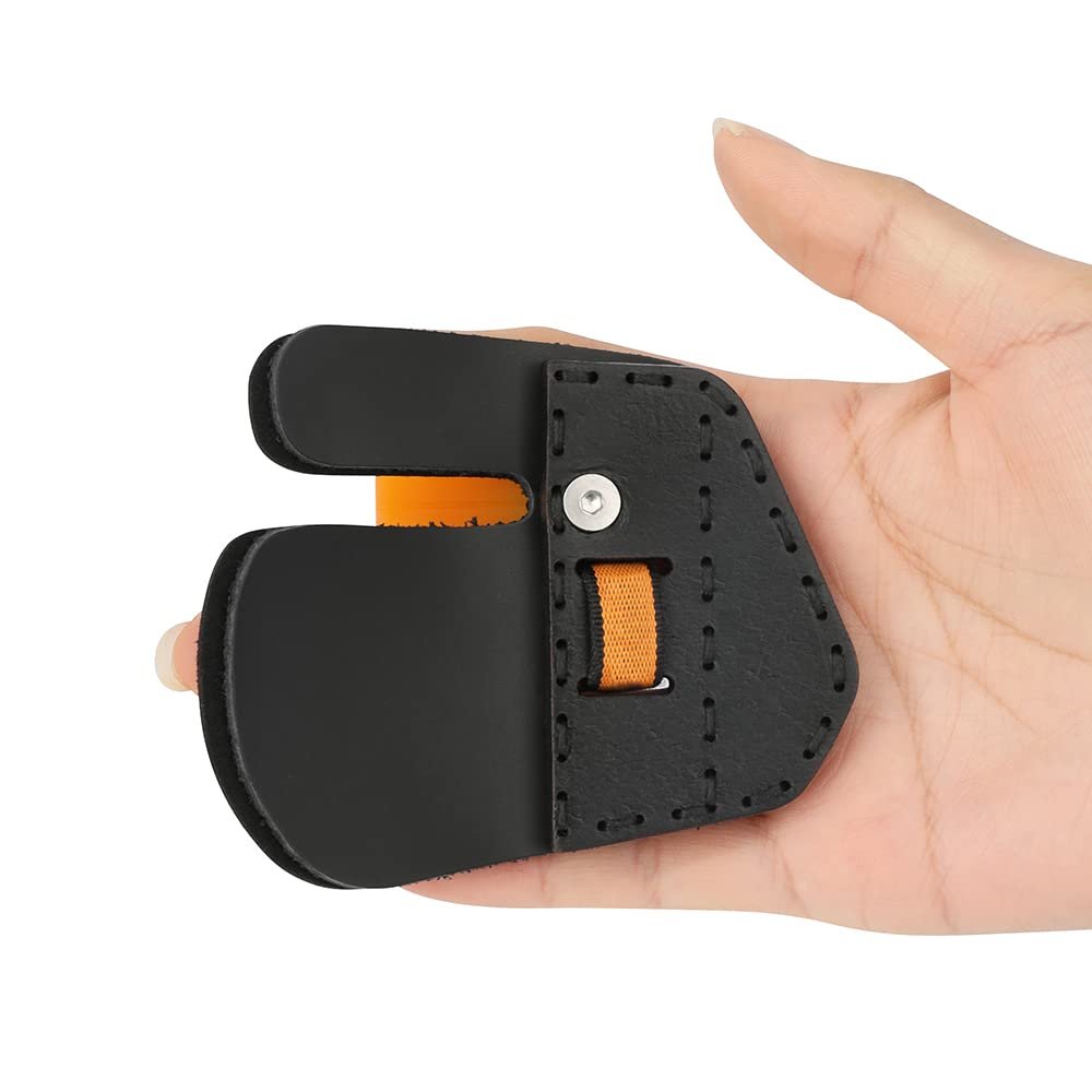 wolfman Archery Finger Tab, Adjustable Leather Finger Protector for Right-Handed Recurve Bows
