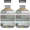 Vintage Wooden Hot Water Bottle with Plush Cover, 2 L view 4