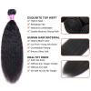 Yaki Kinky Straight Human Hair Bundles, 3 Bundles, Brazilian Virgin Hair Extensions, Natural Color H view 2