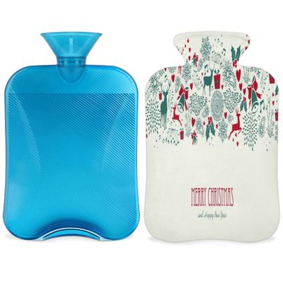 2 L Hot Water Bottle with Soft Fleece Cover