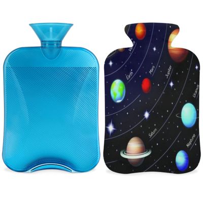 2 L Hot Water Bottle with Solar System Pattern and Soft Cover