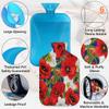 2 L Hot Water Bottle with Soft Poppy Cover view 3