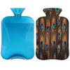 Peacock Feather Hot Water Bottle with Plush Cover, 2 L view 1