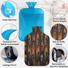 Peacock Feather Hot Water Bottle with Plush Cover, 2 L view 3