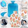 Hot Water Bottle with Soft Cover, 2 L, Peach-Pink Pattern view 3