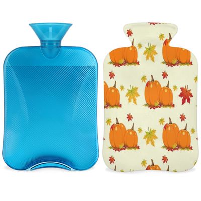Pumpkin Hot Water Bottle with Soft Cover, 2 L
