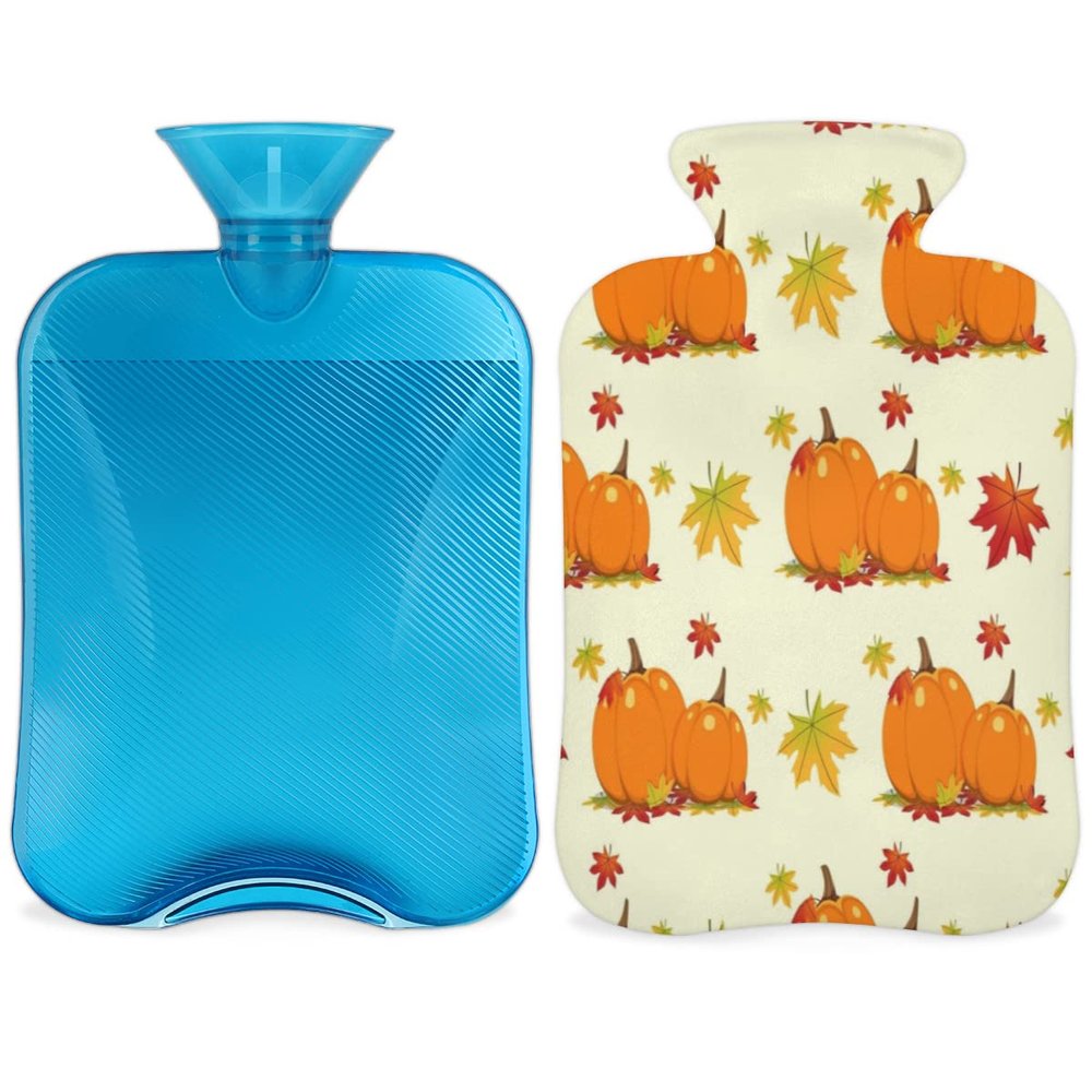 Pumpkin Hot Water Bottle with Soft Cover, 2 L