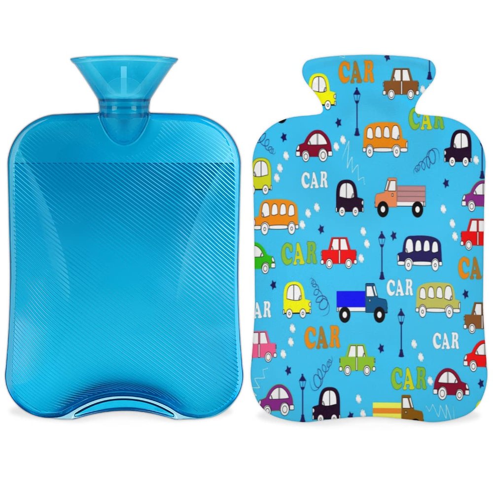 Car-Shaped Hot Water Bottle with Plush Cover, 2 L
