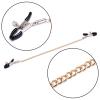 ROLOL Long Metal Nipple Clamps with Gold Chain - 1 Pair view 2
