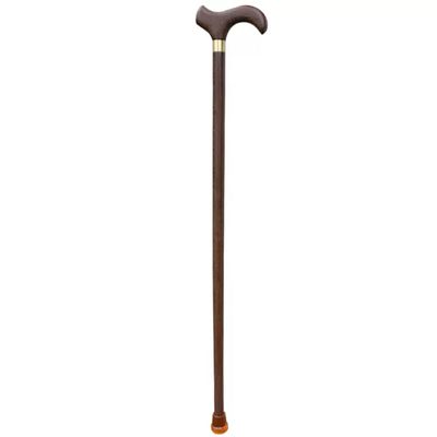 SEVEEZ Wooden Walking Cane for Older Adults, Ergonomic Handle, Non-Slip, Lightweight, Dark Brown, 87 cm