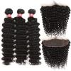 Brazilian Deep Wave Human Hair Bundles with Free-Part Closure, 3 Bundles view 2