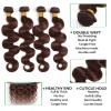 Brazilian Human Hair Body Wave Bundles with 4x4 Lace Closure, Color #4 view 3