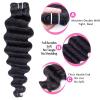Brazilian Virgin Human Hair Loose Wave Bundles, 3/4 Pieces, Unprocessed Remy Hair Extensions (Natural Color) (S view 3