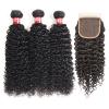 Malaysian Remy Kinky Curly Human Hair Bundles with 4×4 Closure, 10–28 in view 2