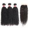 Malaysian Remy Kinky Curly Human Hair Bundles with 4×4 Closure, 10–28 in view 3