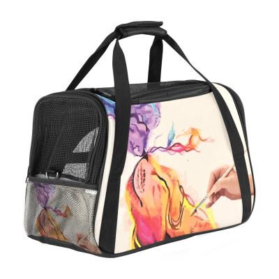 Airline-Approved Soft Pet Carrier, Watercolor Animals, Foldable