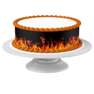 Edible Fire Cake Bands, 4-Pack