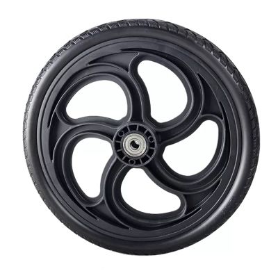 GHARAZ 12-Inch Manual Wheelchair Rear Wheel, 12 x 1.75, Non-Pneumatic, Anti-Slip (Black, 1 pc)