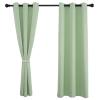 Privacy Blackout Curtain 120 x 200 cm (H x W), Grommet Panel, Soft and Lightweight, Green, 1 Piece view 1