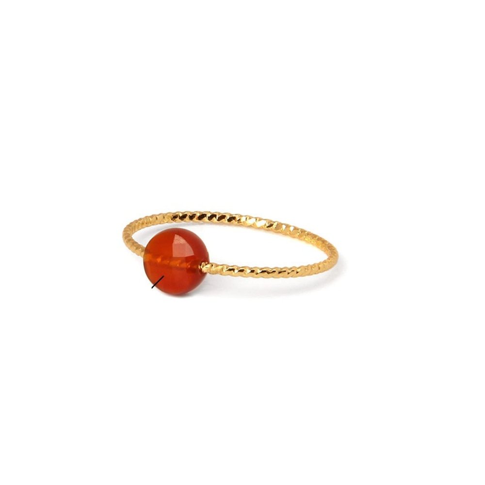 Faceted Crystal Ring - Red Agate
