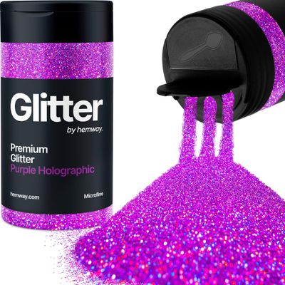 Hemway Purple Holographic Microfine Glitter, 125 g / 4.4 oz